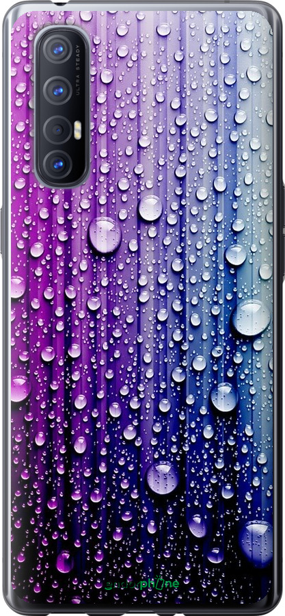 

2D пластиковий чохол "Краплини води" для Oppo Reno 3 Pro, Синій