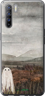 Силиконовый чехол Одинокий призрак на фоне гор для Oppo Reno 3 - 6486u-1901 изображение 