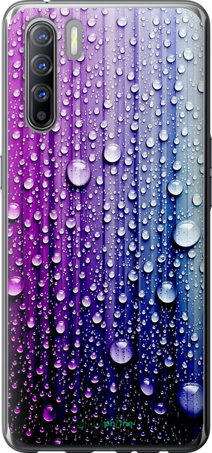 

2D пластиковий чохол "Краплини води" для Oppo Reno 3, Синій