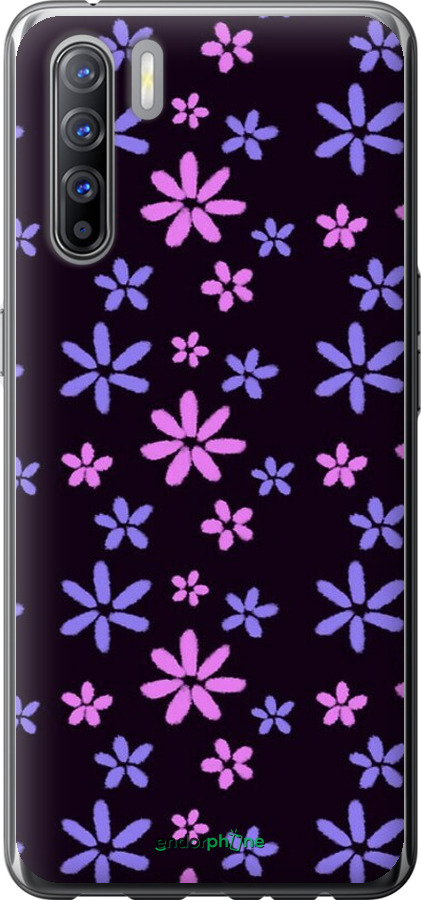2D пластиковий чехол з квітами для Oppo Reno 3 - 6258t-1901 изображение 