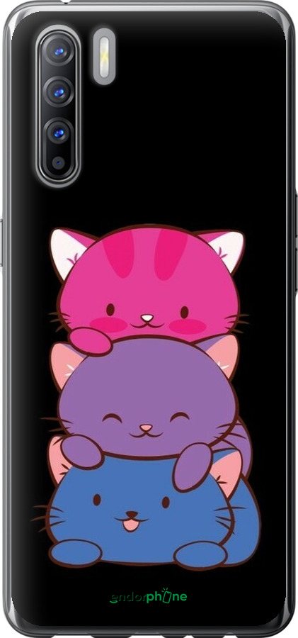 Силіконовий чехол Милі котятка для Oppo Reno 3 - 6518u-1901 изображение 