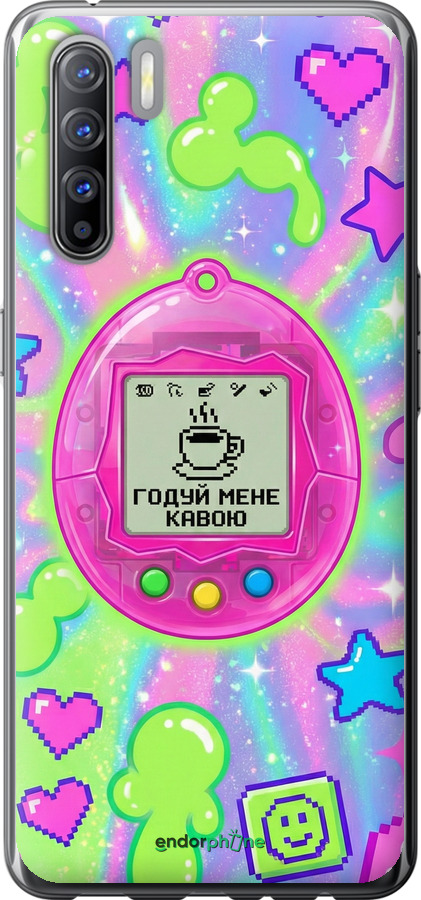 2D пластиковый чехол Y2K Aesthetic Retro Pet: Годуй мене кавою для Oppo Reno 3 - 6784t-1901 изображение 