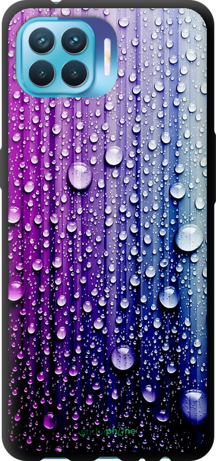 

TPU чорний чохол "Краплини води" для Oppo Reno 4 Lite, Синій
