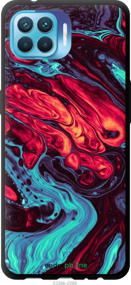 TPU чехол Синяя красная абстакция для Oppo A93 - 5339b-2185 изображение 