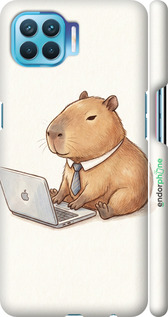 3D пластиковий матовий чехол Funny Capybara CEO Working для Oppo Reno 4 Lite - 6777m-2099 изображение 