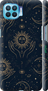 3D пластиковий матовий чехол Celestial Harmony: Sun & Moon Gold Mystic Pattern для Oppo A93 - 6778m-2185 изображение 