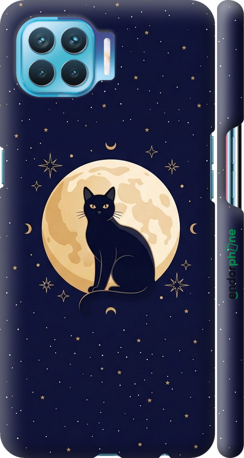 3D пластиковый матовый чехол Cute Cat Celestial/Witchy для Oppo Reno 4 Lite - 6787m-2099 изображение 