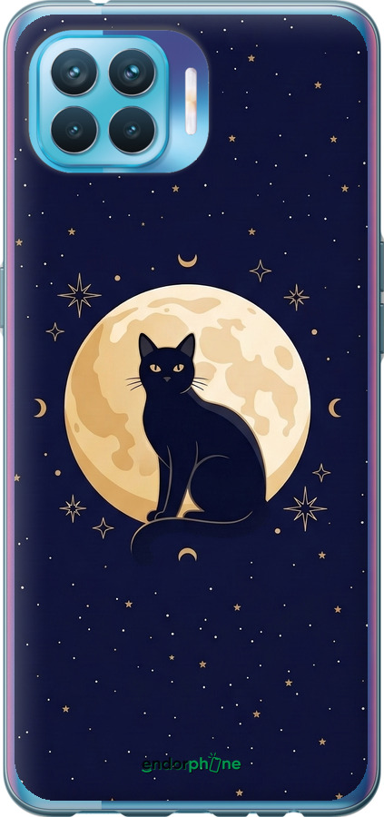 Силиконовый чехол Cute Cat Celestial/Witchy для Oppo Reno 4 Lite - 6787u-2099 изображение 