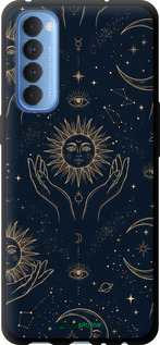 TPU чехол Celestial Harmony: Sun & Moon Gold Mystic Pattern для Oppo Reno 4 Pro - 6778b-2024 изображение 
