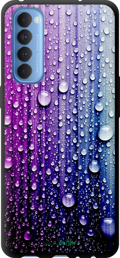 

TPU чорний чохол "Краплини води" для Oppo Reno 4 Pro, Синій