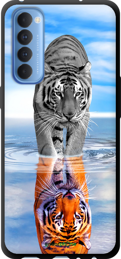 TPU чехол Тигр для Oppo Reno 4 Pro - 6016b-2024 изображение 