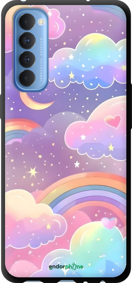 TPU чехол Облака и радуга для Oppo Reno 4 Pro - 6312b-2024 изображение 