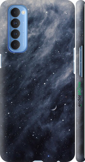 3D пластиковий матовий чехол Сині хмари, Синій місяць для Oppo Reno 4 Pro - 6398m-2024 изображение 
