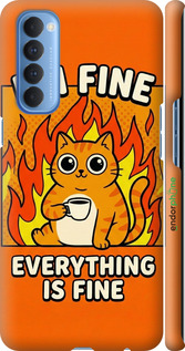 3D пластиковый матовый чехол Funny Cat для Oppo Reno 4 Pro - 6786m-2024 изображение 