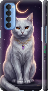 3D пластиковый матовый чехол Mystic White Cat Gothic Dark Purple Gold для Oppo Reno 4 Pro - 6805m-2024 изображение 