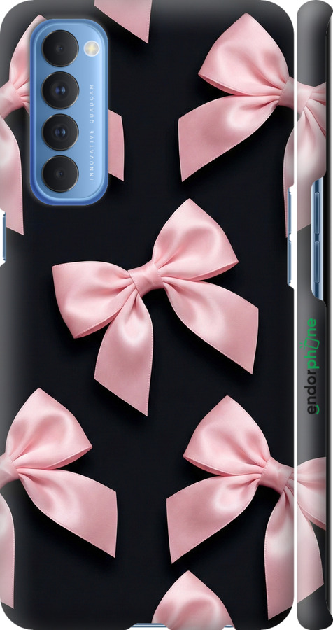 3D пластиковий матовий чехол Coquette Ribbons Dark Coquette для Oppo Reno 4 Pro - 6767m-2024 изображение 