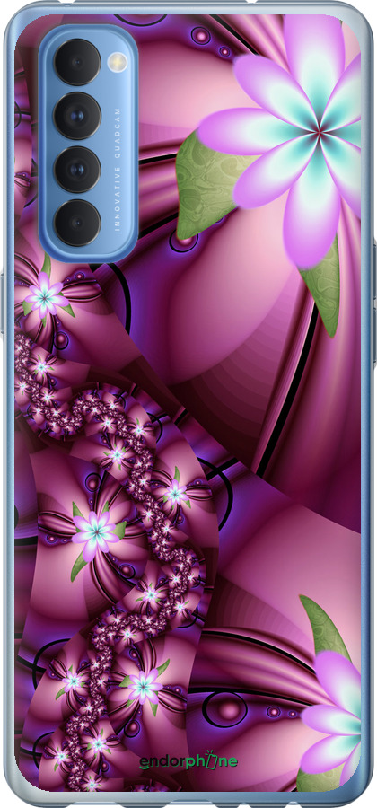 

2D пластиковий чохол "Квіткова мозаїка" для Oppo Reno 4 Pro, Рожевий