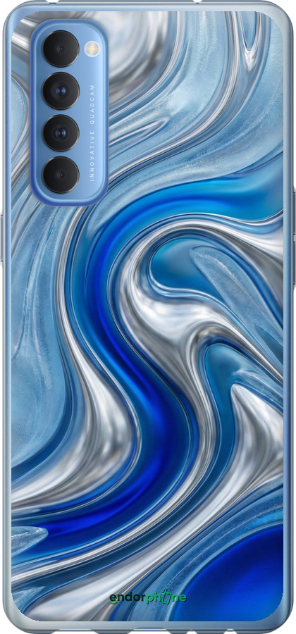 2D пластиковый чехол Liquid Chrome для Oppo Reno 4 Pro - 6781t-2024 изображение 