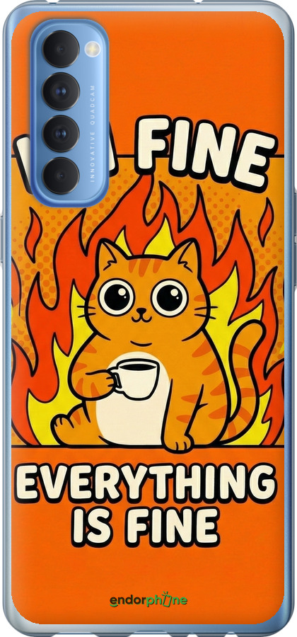 Силиконовый чехол Funny Cat для Oppo Reno 4 Pro - 6786u-2024 изображение 