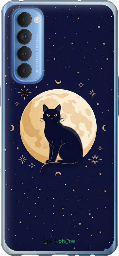 Силиконовый чехол Cute Cat Celestial/Witchy для Oppo Reno 4 Pro - 6787u-2024 изображение 
