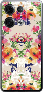 Силиконовый чехол Цветочный узор для Oppo Reno8 Pro 5G - 1083u-2615 изображение 