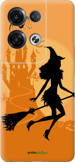 Силиконовый чехол Ведьма на метле для Oppo Reno8 Pro 5G - 1184u-2615 изображение 