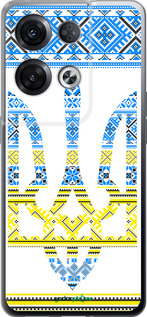 Силиконовый чехол Герб - вышиванка желто-голубая для Oppo Reno8 Pro 5G - 1197u-2615 изображение 