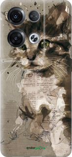 Силиконовый чехол Котёнок из пятен и линий для Oppo Reno8 Pro 5G - 119u-2615 изображение 