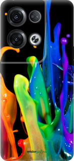 Силиконовый чехол брызги краски для Oppo Reno8 Pro 5G - 3957u-2615 изображение 