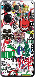 Силиконовый чехол Many different logos для Oppo Reno8 Pro 5G - 4022u-2615 изображение 