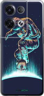 Силиконовый чехол Космонавт на скейтборде для Oppo Reno8 Pro 5G - 4145u-2615 изображение 