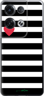 Силиконовый чехол Черно-белые полосы для Oppo Reno8 Pro 5G - 4461u-2615 изображение 