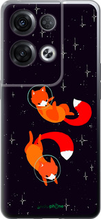 Силиконовый чехол Лисички в космосе для Oppo Reno8 Pro 5G - 4519u-2615 изображение 