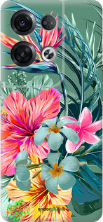 Силиконовый чехол Тропические цветы v1 для Oppo Reno8 Pro 5G - 4667u-2615 изображение 
