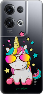 Силіконовий чехол Єдиноріг в окулярах для Oppo Reno8 Pro 5G - 4879u-2615 изображение 