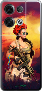 Силиконовый чехол Украинка с оружием для Oppo Reno8 Pro 5G - 5316u-2615 изображение 