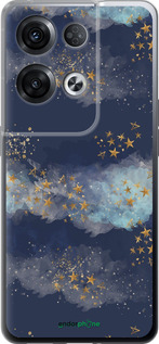 Силиконовый чехол Ночь золотые звезды для Oppo Reno8 Pro 5G - 5421u-2615 изображение 