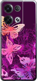 Силиконовый чехол Бабочки v2 для Oppo Reno8 Pro 5G - 5475u-2615 изображение 