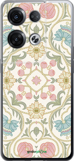 Силиконовый чехол Цветочный орнамент v2 для Oppo Reno8 Pro 5G - 5513u-2615 изображение 