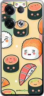 Силиконовый чехол Суши паттерн для Oppo Reno8 Pro 5G - 5583u-2615 изображение 