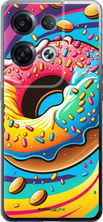 Силиконовый чехол Пончик радуга для Oppo Reno8 Pro 5G - 5584u-2615 изображение 