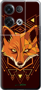 Силиконовый чехол Лиса геометрия для Oppo Reno8 Pro 5G - 5607u-2615 изображение 