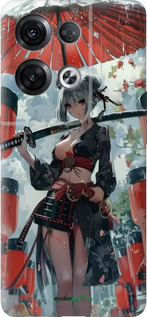 Силиконовый чехол Гейша-воин для Oppo Reno8 Pro 5G - 6124u-2615 изображение 