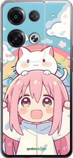 Силиконовый чехол Девочка аниме радуга для Oppo Reno8 Pro 5G - 6304u-2615 изображение 