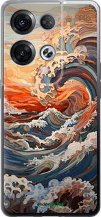 Силиконовый чехол Арт волны для Oppo Reno8 Pro 5G - 6324u-2615 изображение 