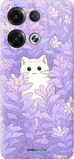 Силиконовый чехол Котик в цветах для Oppo Reno8 Pro 5G - 6390u-2615 изображение 