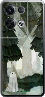 Силиконовый чехол С изображением соснового леса и привидения для Oppo Reno8 Pro 5G - 6420u-2615 изображение 