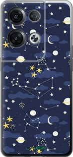 Силиконовый чехол Астрономический узор. Милый дизайн мультяшной вселенной для Oppo Reno8 Pro 5G - 6446u-2615 изображение 