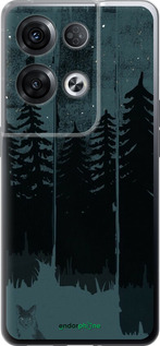 Силиконовый чехол Лиса и ночной лес для Oppo Reno8 Pro 5G - 6481u-2615 изображение 