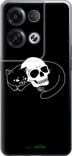 Силиконовый чехол С изображением кота и черепа для Oppo Reno8 Pro 5G - 6491u-2615 изображение 